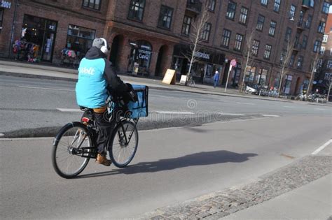 Copenhagen Denmark February Wolt Partner Food Delivery Male