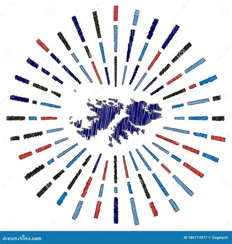 Sketch map of Falklands. stock vector. Illustration of geography ...
