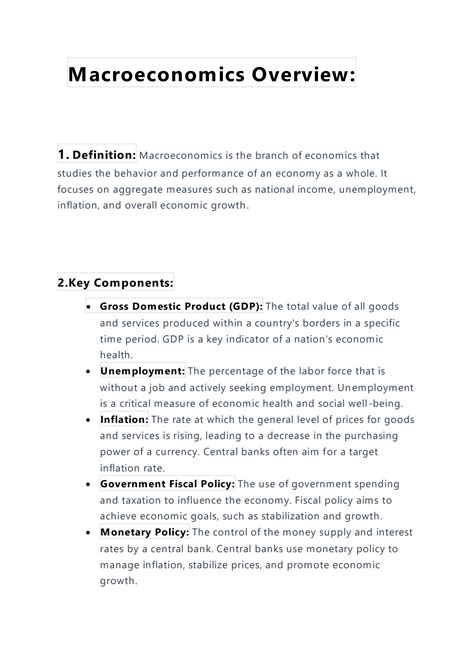 SOLUTION Macroeconomics Overview Studypool