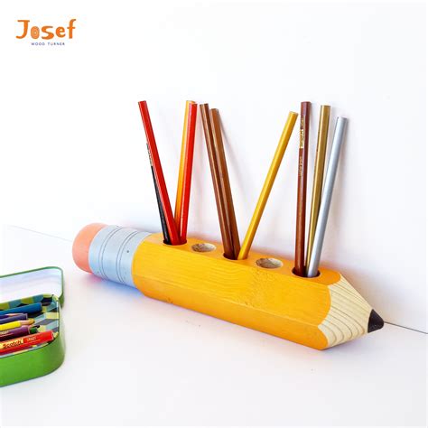 Handmade Pen Holder In Pencil Shape Etsy