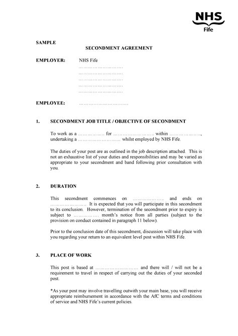 Appendix 1 Secondment Agreement SAMPLE SECONDMENT AGREEMENT EMPLOYER