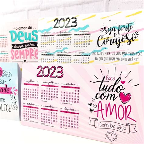 Calendário Para Mesa Com Frases Bíblicas 2023 No Elo7 Ateliê Fllor