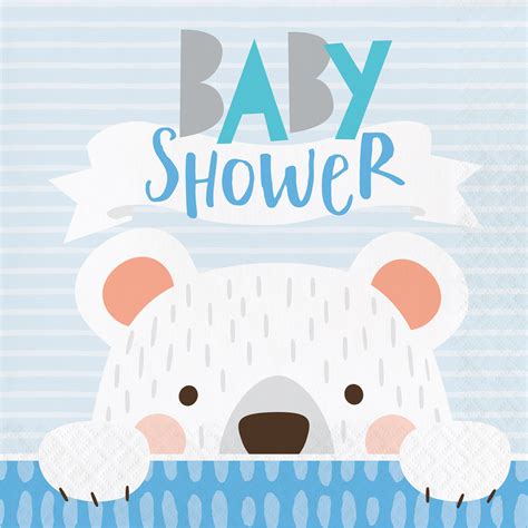 Baby Shower Napkins Polar Bear Baby Shower Bear Baby Shower - Etsy