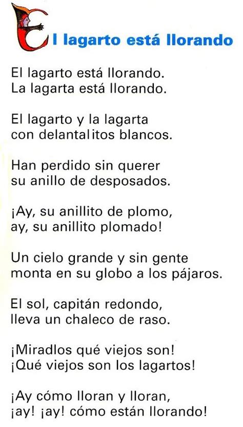 El lagarto está llorando un poema para niños de Federico García