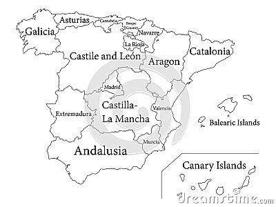 Autonomous Communities Map Of Spain Vector Illustration | CartoonDealer.com #177118776