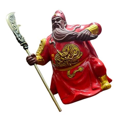 Stobok Kinesiska Feng Shui Guan Yu Statue Keramic Figurer Guan Gong