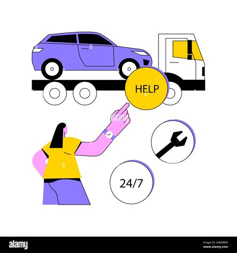 Roadside Assistance Abstract Concept Vector Illustration Roadside Car Repair 24 Hour