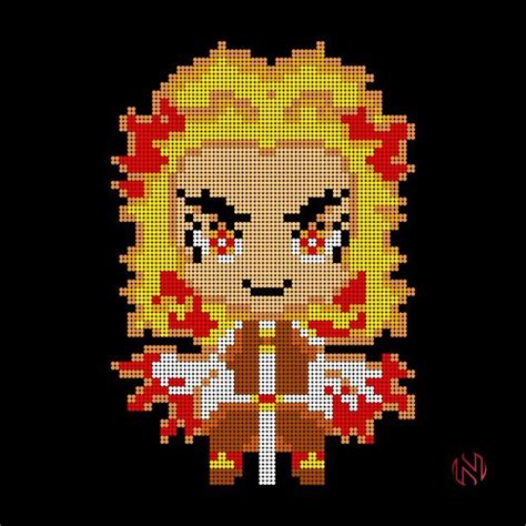 Rengoku Pixel Art Easy