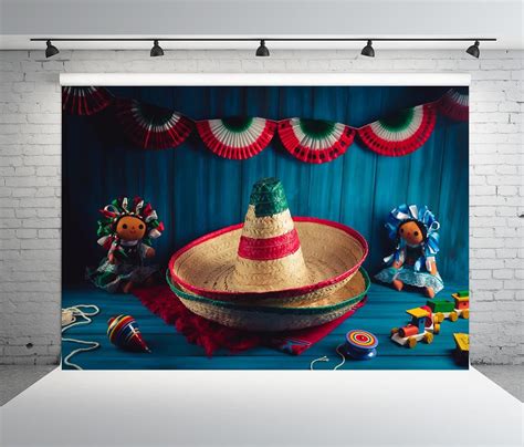 Amazon Beleco X Ft Fabric Mexican Hats Sombreros Backdrop For