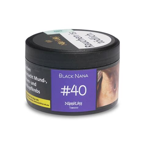 Kaufen Sie NameLess Shisha Tabak 25g BLACK NANA 40 SHISHARIA De