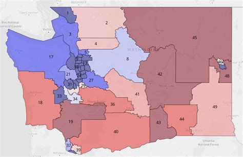 My First Washington State Senate Map Colored According To 2020