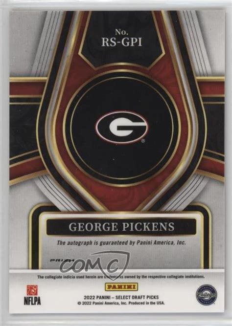 Select Draft Picks Signatures Red Prizm George Pickens Rookie Auto