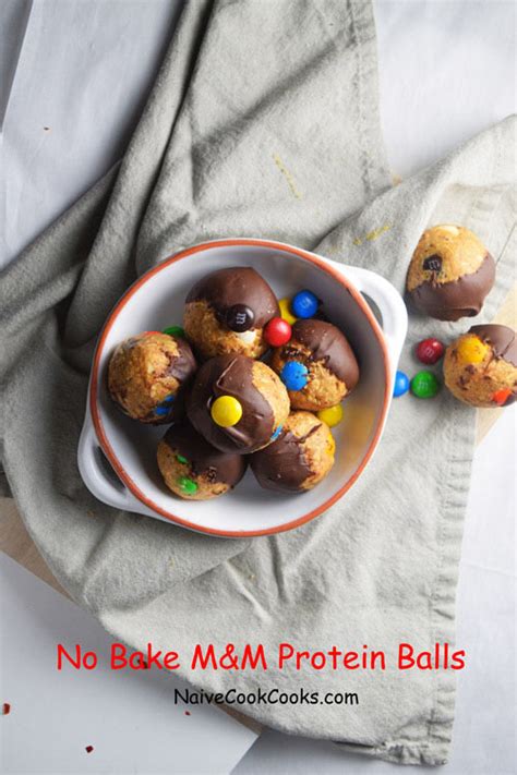 No Bake Mandm Protein Balls Naive Cook Cooks