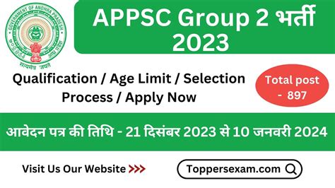 APPSC GROUP 2 Recruitment 2023 Eligibility 2023 Qualification Age