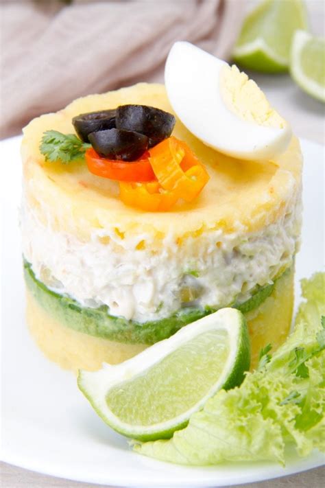 Causa Lime A De Pollo Chicken Filled Layered Potato Dish Eat Peru