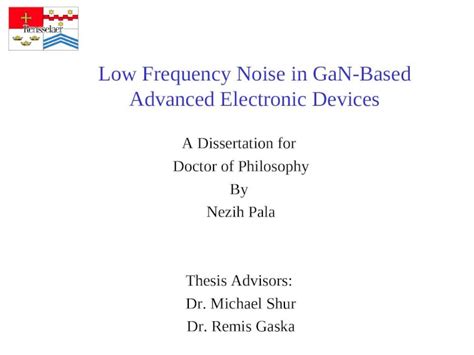 Ppt Low Frequency Noise In Gan Based Advanced Electronic Devices