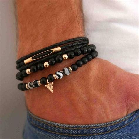 Mens Bracelet Fashion Mens Bracelet Set Mens Leather Bracelet