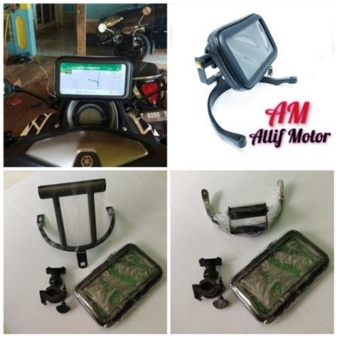 Jual Paket Breket Holder Hp GPS Waterproof Yamaha Nmax Old Model