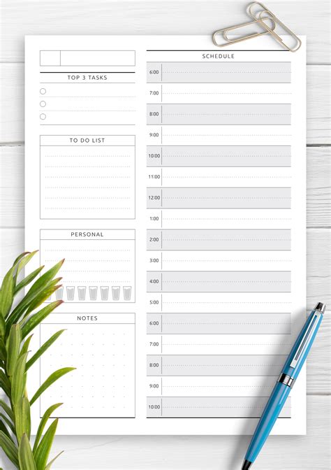 Paper Pdf Printable I Daily Planner A Weekly Planner Printable