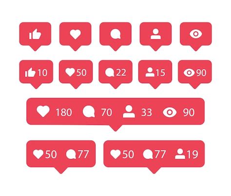 Premium Vector Social Media Notification Icons In Instagarm Speech