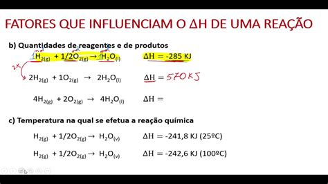 Fatores Que Influencia A Varia O De Entalpia De Uma Rea O Youtube