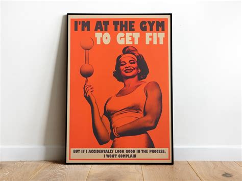 Gym Motivation Print Retro Gym Poster Printable Female Gym - Etsy