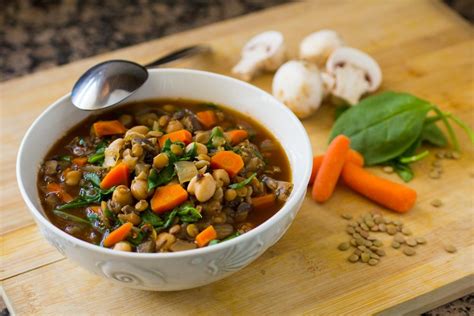 Easy Lentil Chickpea Stew Recipe Nutritarian Vegan The Watering Mouth