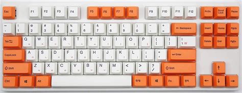 Varmilo VA87M Orange and White TKL Mechanical Keyboard - Keybumps