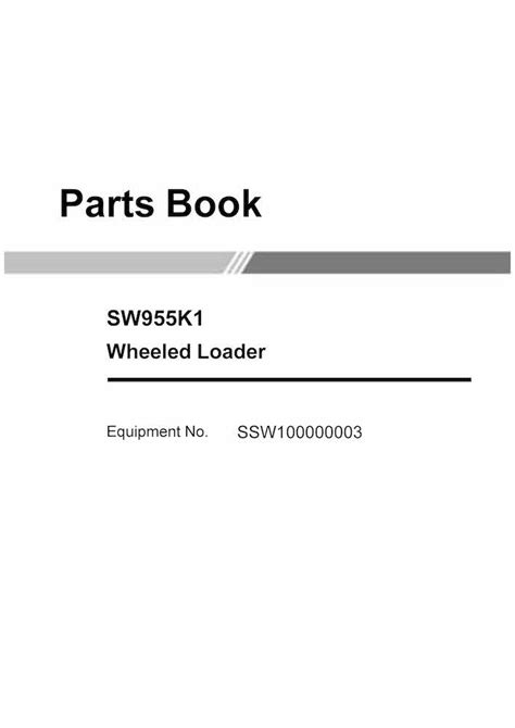 Catálogo de peças em pdf da carregadeira de rodas Sany SW955K1 CN