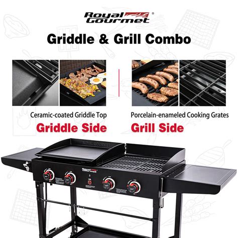 Royal Gourmet 4 Burner Portable Flat Top Gas Grill And Griddle Combo Camping World