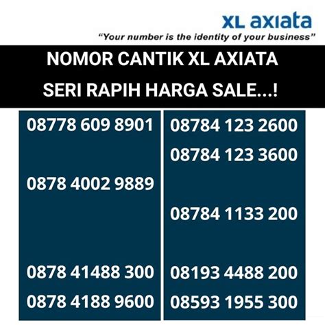 Jual Obral Kartu Perdana XL Nomor Cantik 4G Ready Nomer Cantik Pilihan