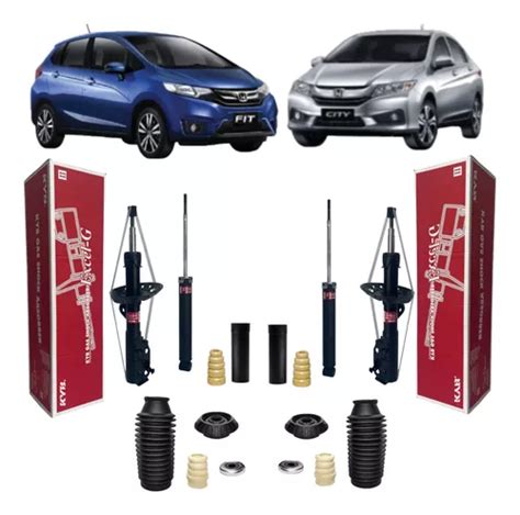 Kit 4 Amortecedores Original Kayaba Honda City Fit 2019 2020