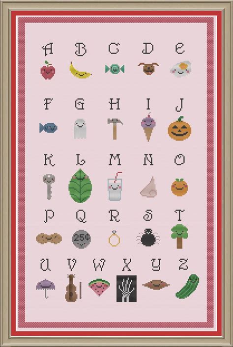 Alphabet Sampler: Cute Cross-stitch Pattern | Etsy