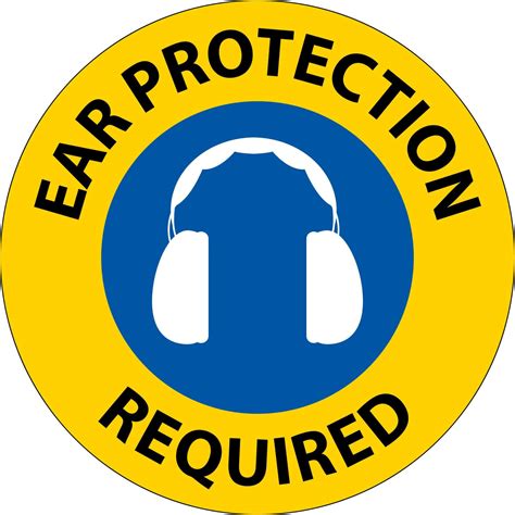 Notice Ear Protection Required Sign On White Background 24458663 Vector