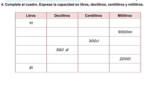 Litro Decilitro Centilitro Y Mililitro 1 Worksheet Live 59 Off