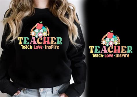 Retro Teach Love Inspire T Shirt Design Graphic By Syedafatematujjuhura