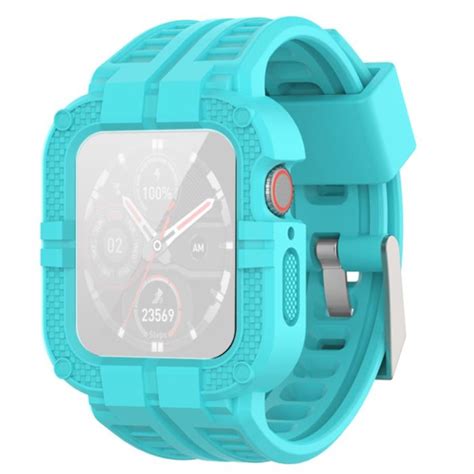 Apple Watch Series 8 45mm Watch Ultra Armour Style Silicone Watch Strap And Cover Sky Blue