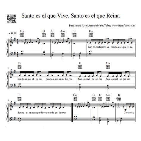 Santo Es El Que Vive Montesanto Partitura Notas Acordes Letra