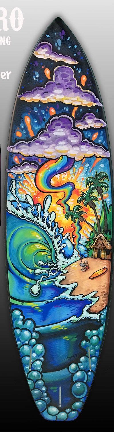 Custom Painted Surfboard Fine Art By Drew Brophy Skateboard Art Design Surfboard Art