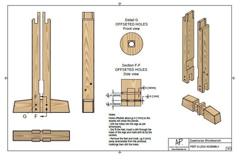 Workbench Sawhorse Table. Plans Dimensions Details - Etsy