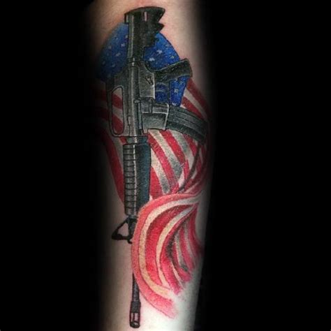 75 AR 15 Tattoo Ideas For Men - Rifle Designs