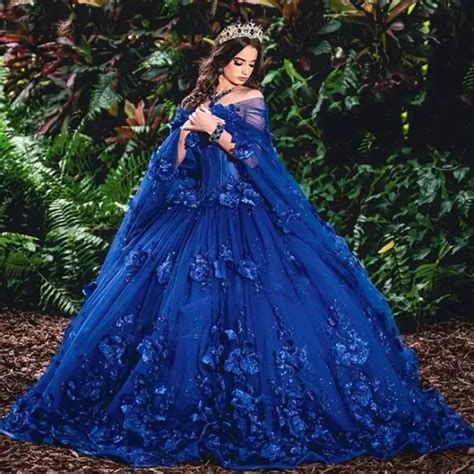 Cinderella Royal Blue Quinceanera Dresses Ball Gown Off The Shoulder