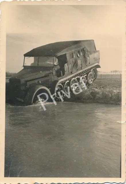 Foto Seconda Guerra Mondiale Wehrmacht Sdkfz Soldati Trattore Veicolo