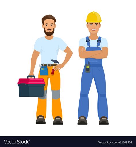 Professional Construction Workers Royalty Free Vector Image