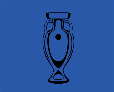 Euro Trophy Symbol Black European Football Final Design Illustration