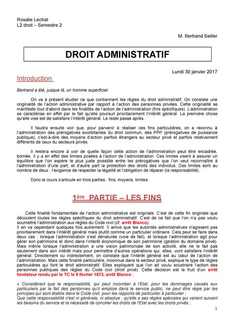 Droit Administratif S2 Rosalie Lechat L2 Droit Semestre 2 M