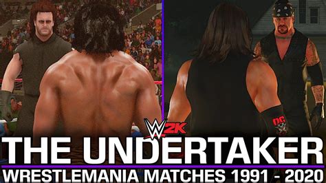 All Undertaker Wrestlemania Matches 1991 2020 Wwe 2k Mods Youtube