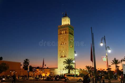 Koutoubia Mosque in Marrakech at Night. Morocco Editorial Stock Image ...