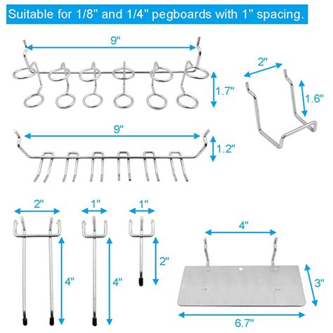 140 Pcs15 Different Types of Pegboard Hooks Include Curved Hooks Plastic V1M3 4894836518701 | eBay