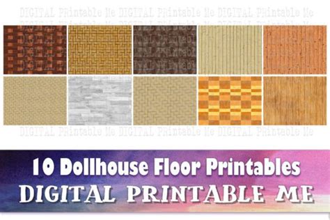 Dollhouse Floor Printables Diy Miniature Graphic By Digitalprintableme